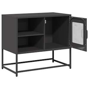 TV skříňka černá 68 x 39 x 60,5 cm ocel - obrázek 6