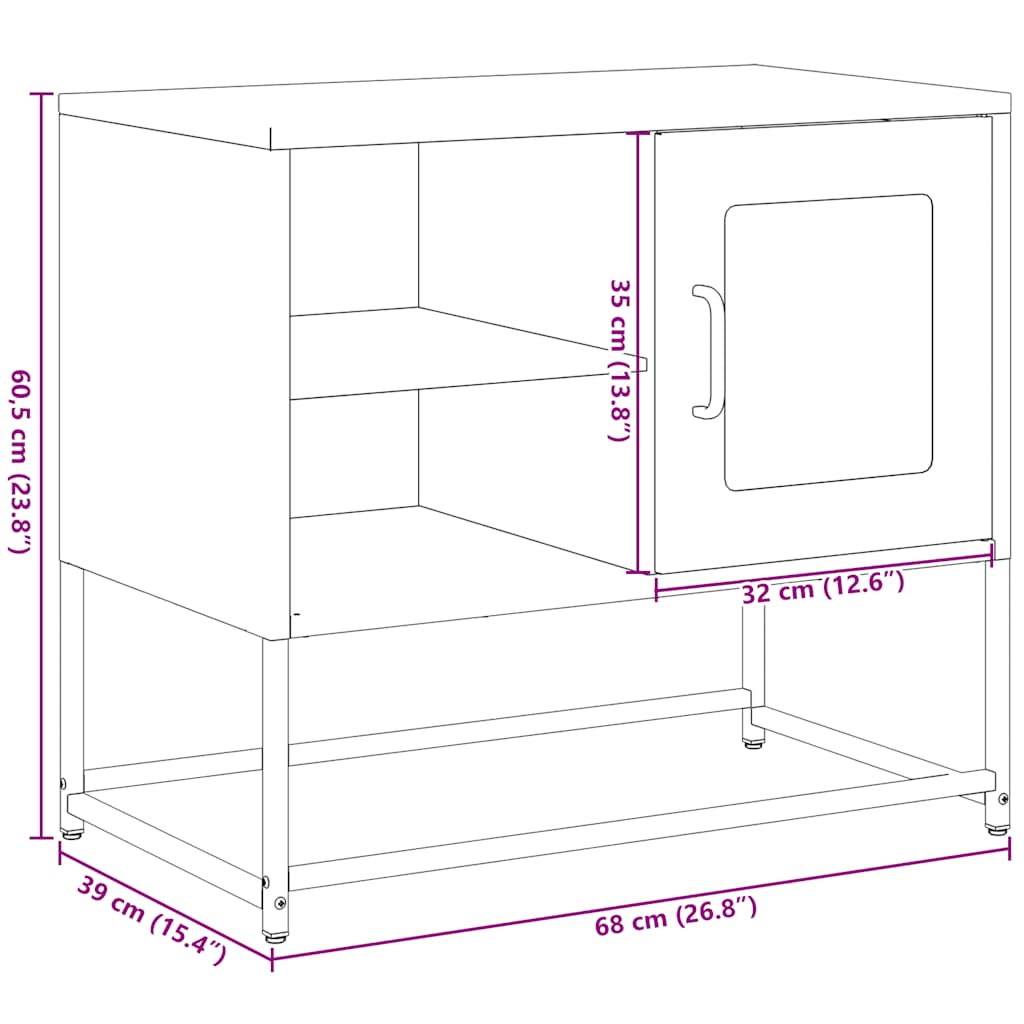 TV skříňka růžová 68 x 39 x 60,5 cm ocel - obrázek 14