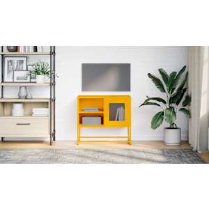TV skříňka hořčicově žlutá 68 x 39 x 60,5 cm ocel - obrázek 3