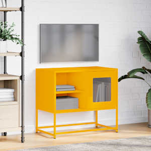 TV skříňka hořčicově žlutá 68 x 39 x 60,5 cm ocel - obrázek 4