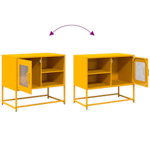 TV skříňka hořčicově žlutá 68 x 39 x 60,5 cm ocel - obrázek 10