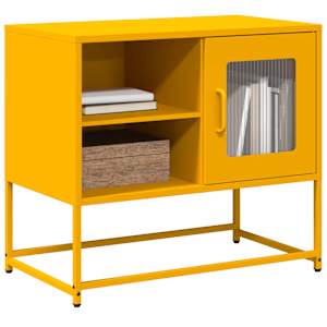 TV skříňka hořčicově žlutá 68 x 39 x 60,5 cm ocel - obrázek 1