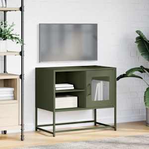 TV skříňka olivově zelená 68 x 39 x 60,5 cm ocel - obrázek 4