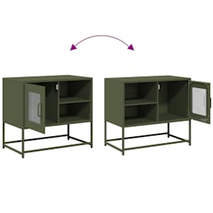 TV skříňka olivově zelená 68 x 39 x 60,5 cm ocel - obrázek 10