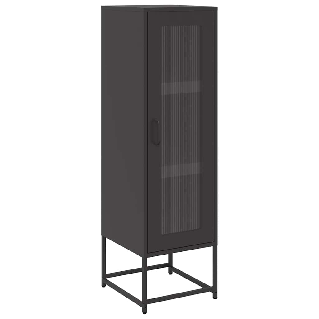 vidaXL Highboard Black 36x39x123 cm Oceľ valcovaná za studena