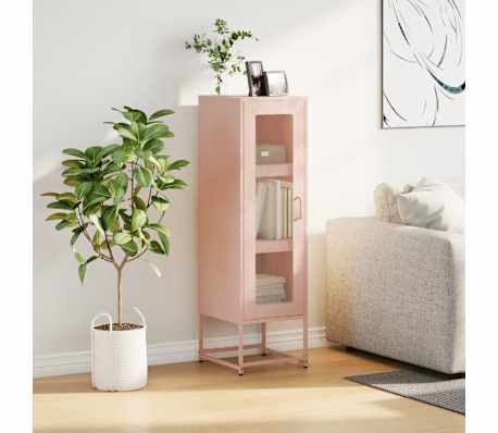 vidaXL r&oacute;zsasz&iacute;n hidegen hengerelt ac&eacute;l magasszekr&eacute;ny 36x39x123 cm