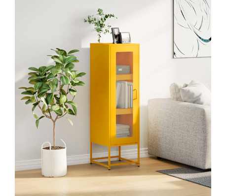 vidaXL Highboard sinepikollane 36x39x123 cm k&uuml;lmvaltsitud teras