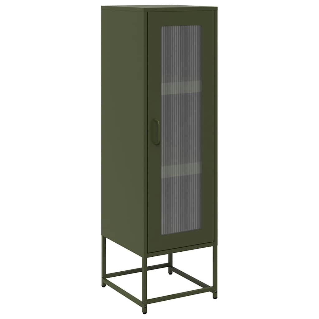 vidaXL Highboard Olive Green 36x39x123 cm Oceľ valcovaná za studena