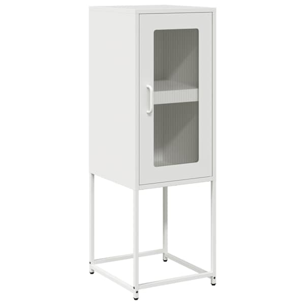 vidaXL puhvetkapp Valge 36x39x107 cm K&uuml;lmvaltsitud teras
