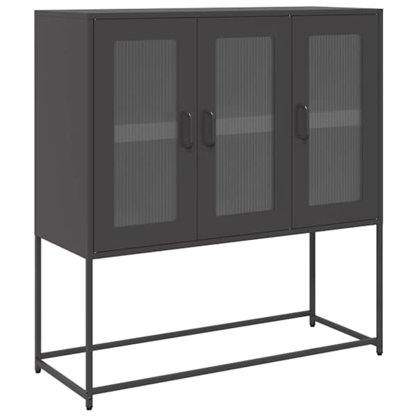 vidaXL puhvetkapp, must, 100,5x39x107 cm, k&uuml;lmvaltsitud teras