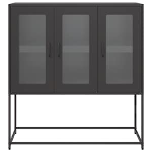 Příborník černý 100,5 x 39 x 107 cm ocel válcovaná za studena - obrázek 5