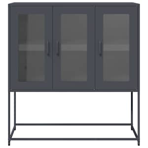 Příborník antracitový 100,5x39x107 cm ocel válcovaná za studena - obrázek 5