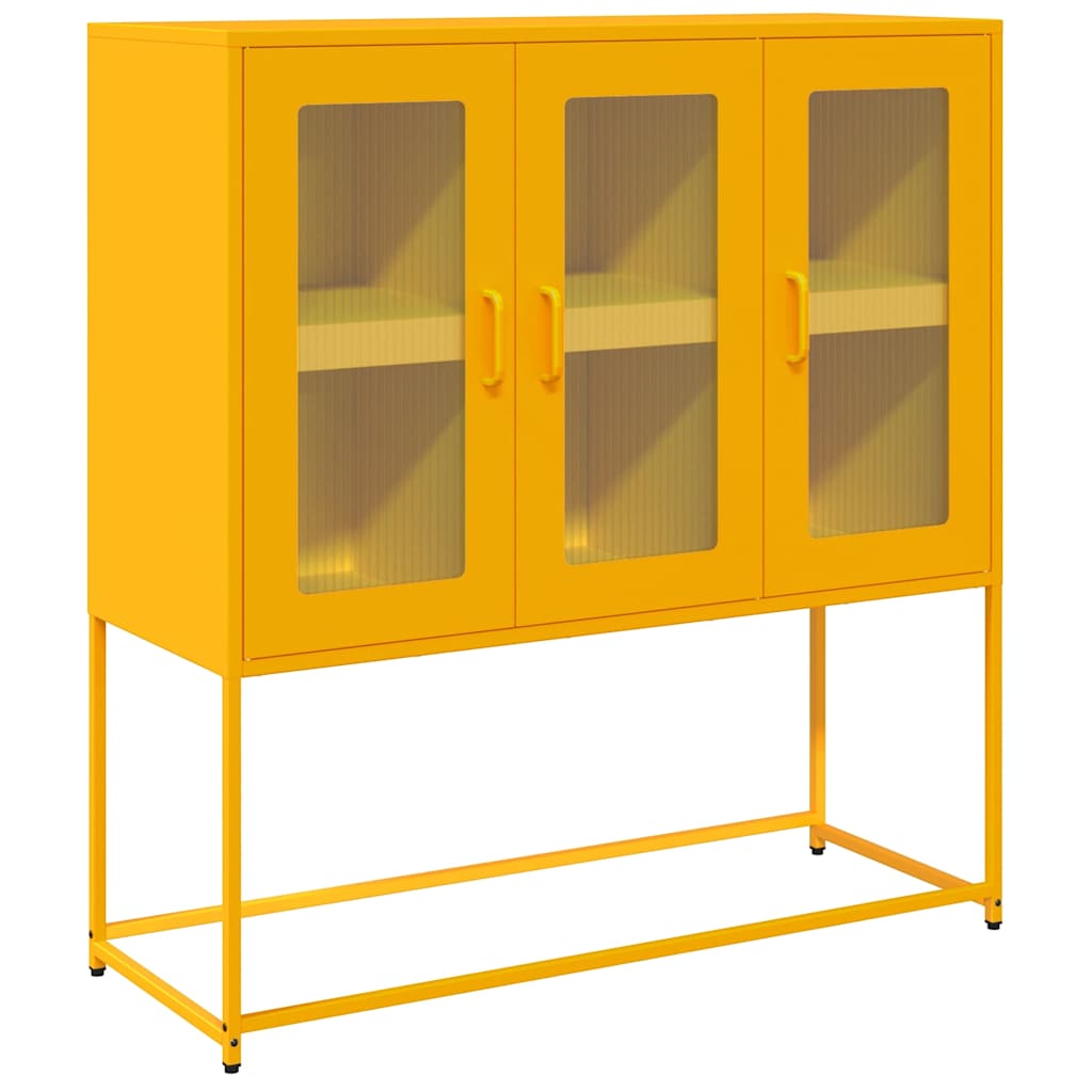 Thumbnail - vidaXL Sideboard Senfgelb 100,5x39x107 cm Kaltgewalzter Stahl