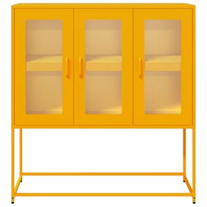 Příborník žlutý 100,5 x 39 x 107 cm ocel válcovaná za studena - obrázek 5