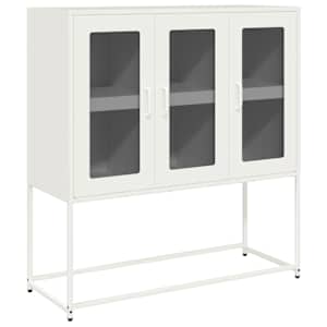 Příborník bílý 100,5 x 39 x 107 cm ocel válcovaná za studena - obrázek 2