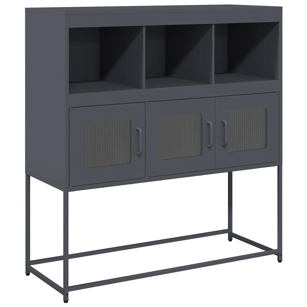Thumbnail - vidaXL Sideboard Anthrazit 100,5x39x107 cm Kaltgewalzter Stahl