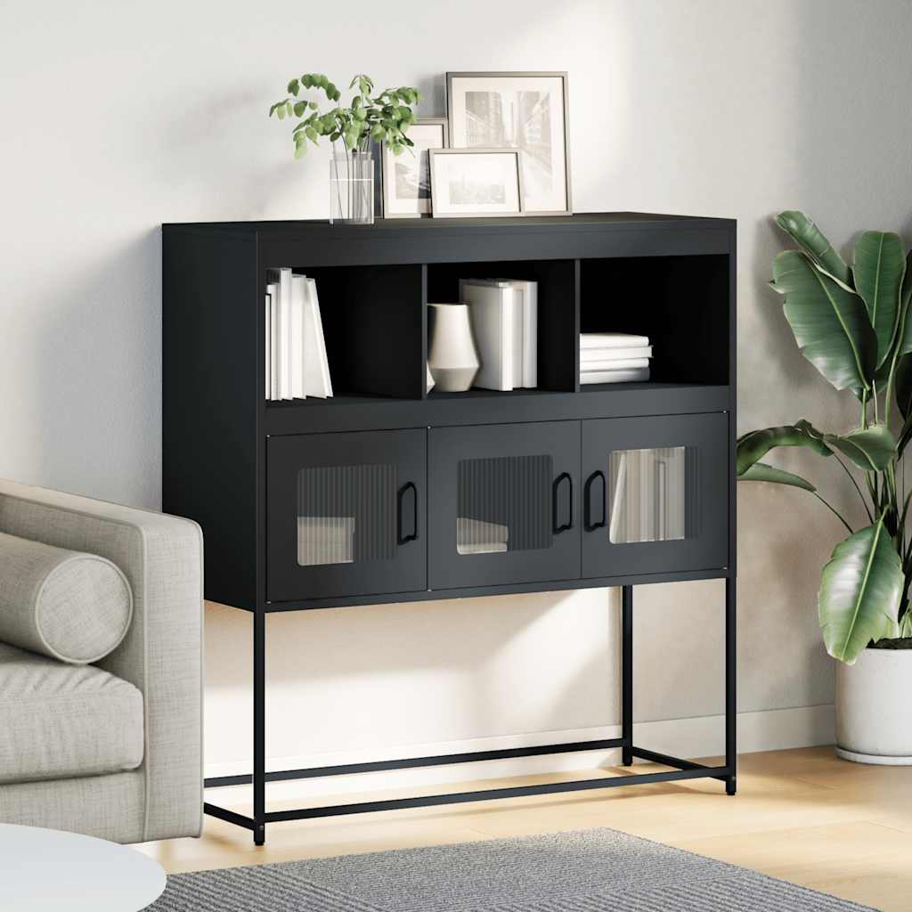 vidaXL Dressoir 100,5x39x107 cm koudgewalst staal antracietkleurig afbeelding
