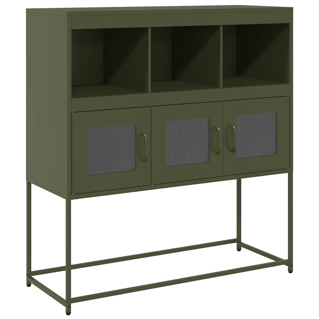 Thumbnail - vidaXL Sideboard Olivgrün 100,5x39x107 cm Kaltgewalzter Stahl