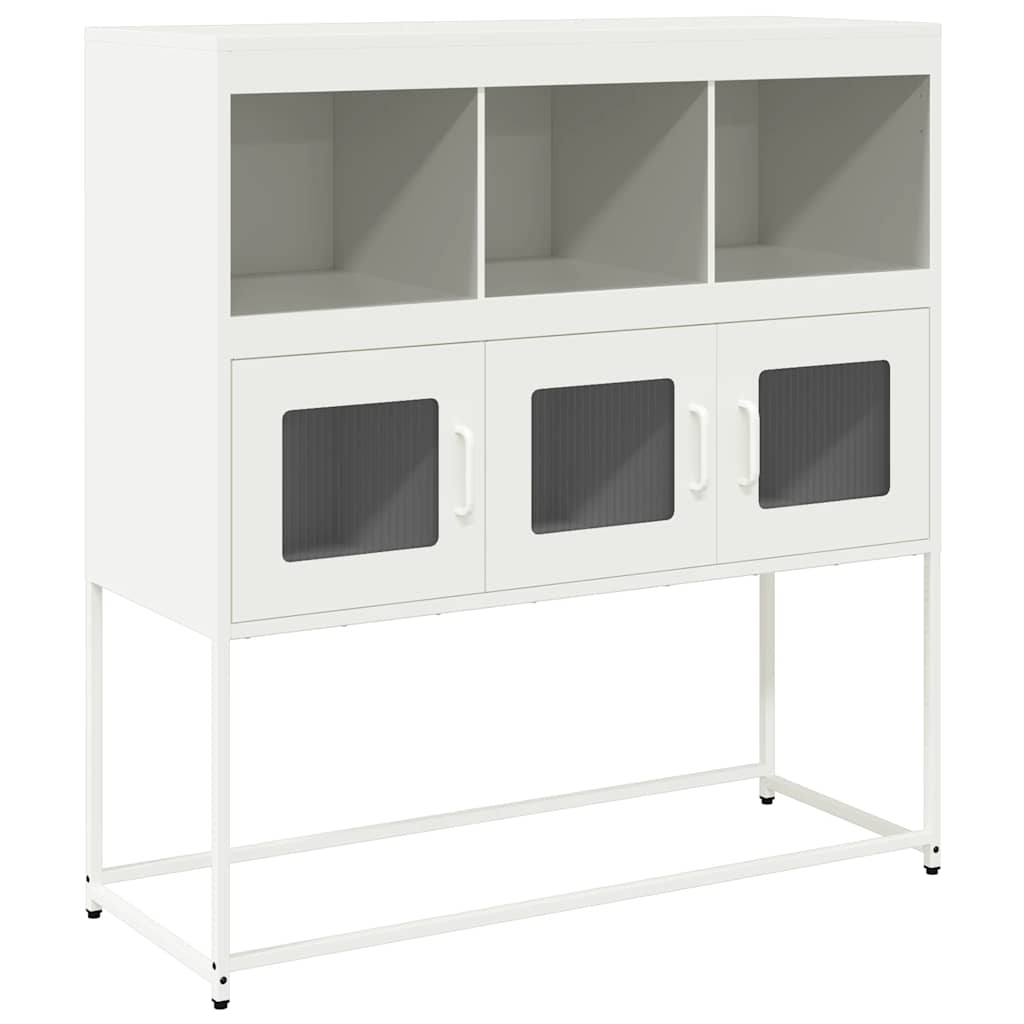 Thumbnail - vidaXL Sideboard Weiß 100,5x39x107 cm Kaltgewalzter Stahl
