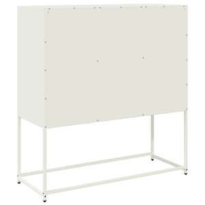 Příborník bílý 100,5 x 39 x 107 cm ocel válcovaná za studena - obrázek 8