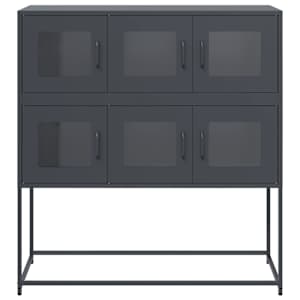Příborník antracitový 100,5x39x107 cm ocel válcovaná za studena - obrázek 5