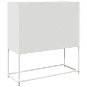 Příborník bílý 100,5 x 39 x 107 cm ocel válcovaná za studena - obrázek 8