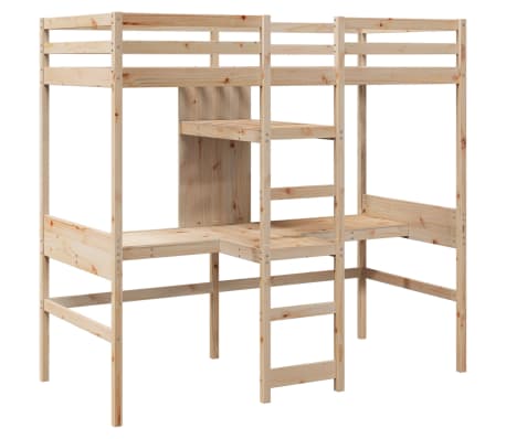 vidaXL Loft Bed Frame without Mattress 80x200cm Solid Wood Pine