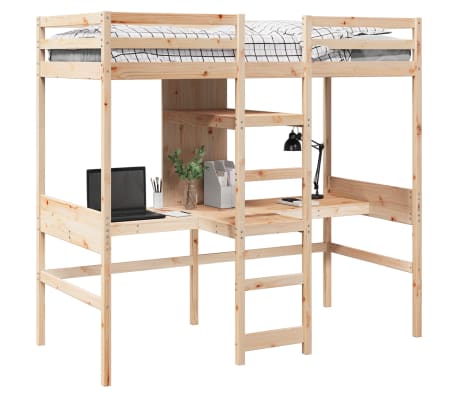 vidaXL Cadru de pat supraetajat fără saltea, 90x190 cm, lemn masiv pin