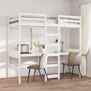Okvir za pograd brez vzmetnice bel 75x190 cm trdna borovina