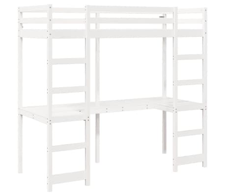 vidaXL Hoogslaper zonder matras massief grenenhout wit 80x200 cm