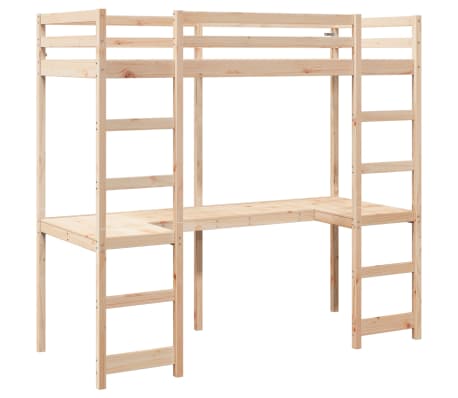 vidaXL Hochbett ohne Matratze 75x190 cm Massivholz Kiefer