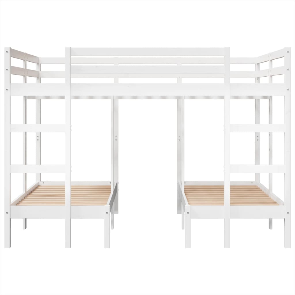 vidaXL Stapelbed 3-voudig grenenhout wit 140x200/70x140 cm, foto 4