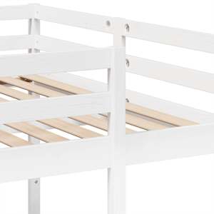 Rám trojité patrové postele bílý 140x200/70x140 cm borovice - obrázek 8