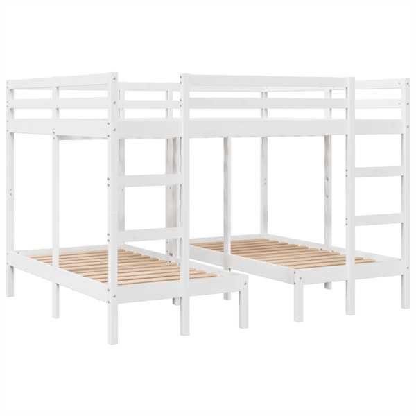 vidaXL kolmekohaline narivoodi raam, valge 160x200/80x160 cm m&auml;nnipuit
