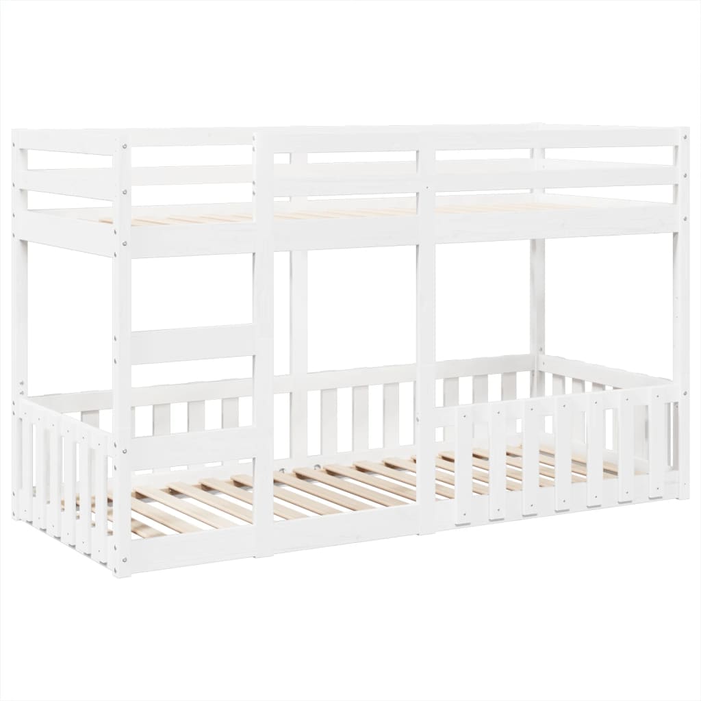 vidaXL Stapelbed massief grenenhout wit 80x200 cm, foto 3