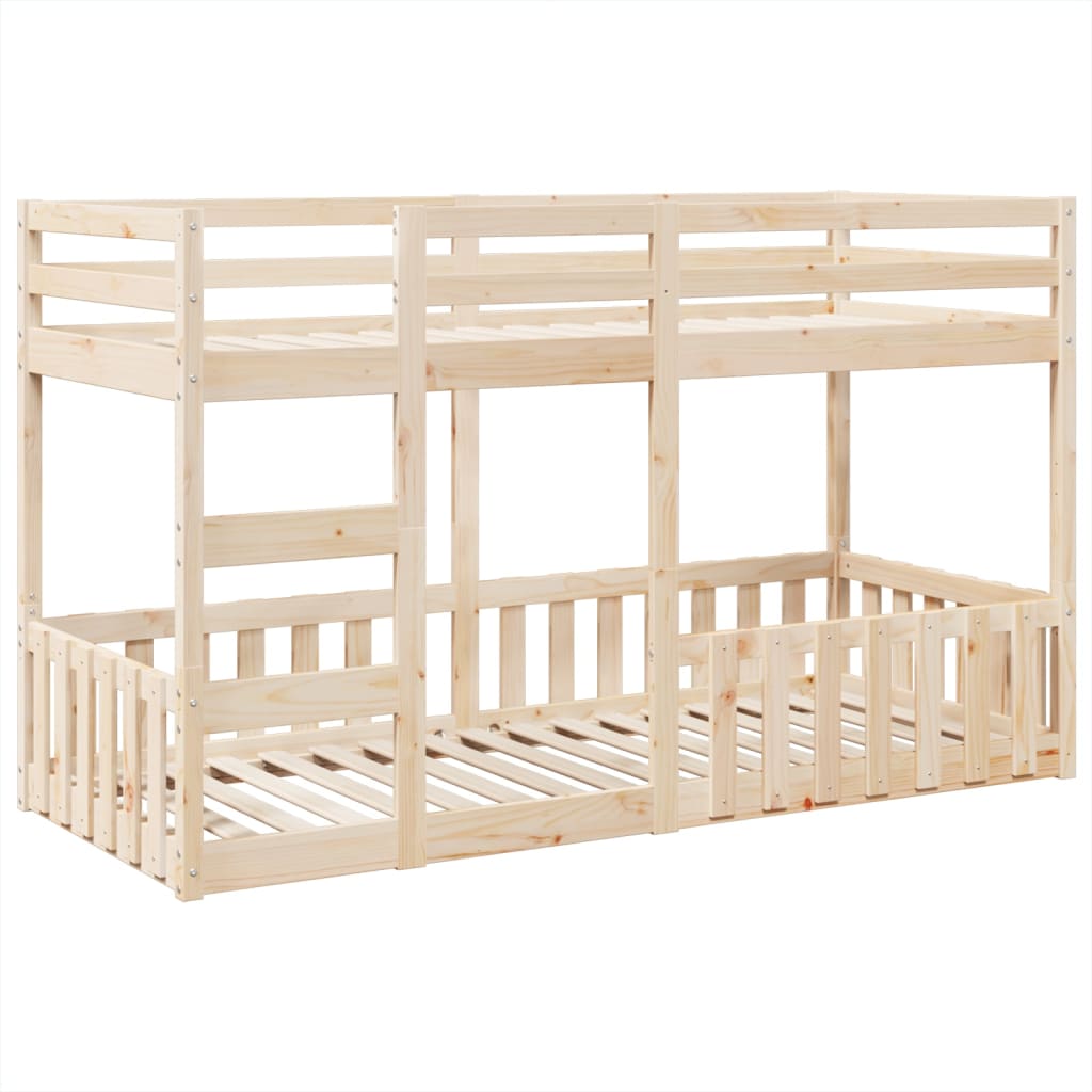 vidaXL Stapelbed massief grenenhout 90x200 cm bruin, foto 3