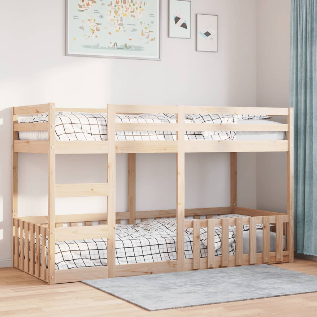 vidaXL Stapelbed massief grenenhout 90x200 cm bruin, foto 2