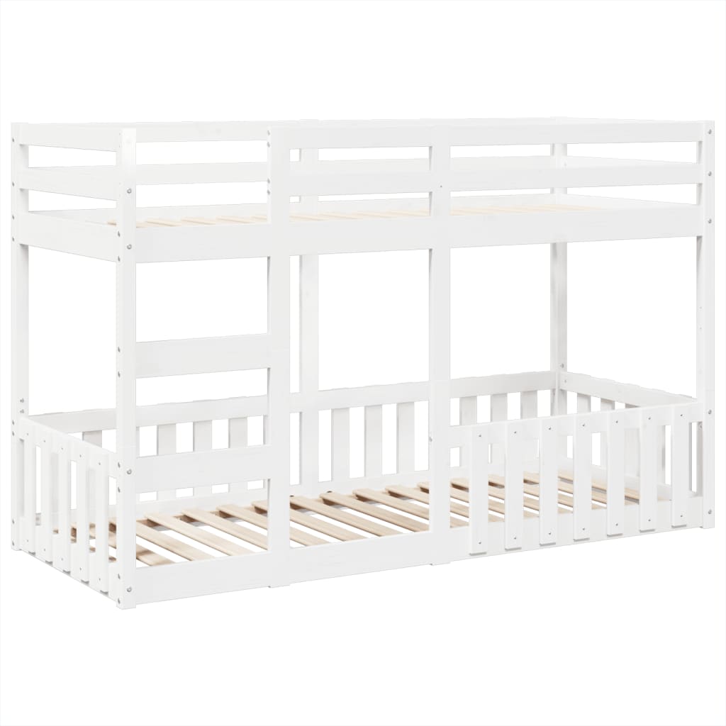 vidaXL Stapelbed 90x190 cm massief grenenhout wit, foto 3
