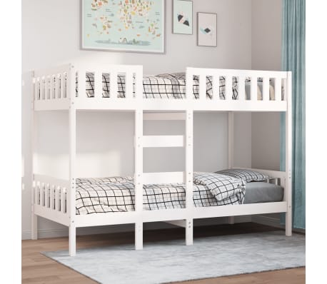 vidaXL Bunk Bed White 90x200 cm Solid Wood Pine