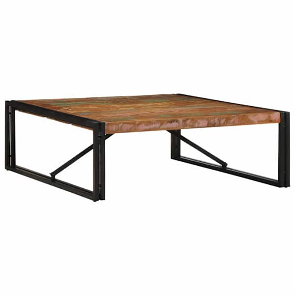 vidaXL kohvilaud, mitmev&auml;rviline, 100x100x35 cm, taastatud puit