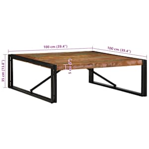 Konferenční stolek vícebarevný 100x100x35 cm recyklované dřevo - obrázek 9