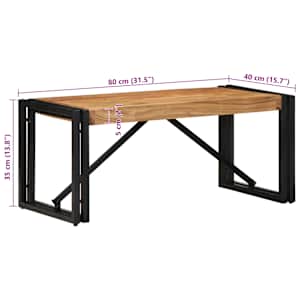 Konferenční stolek 80x40x35 cm Masivní dřevo Akácie - obrázek 9