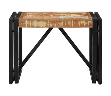vidaXL Table basse multicolore 50x50x35 cm bois de r&eacute;cup&eacute;ration massif