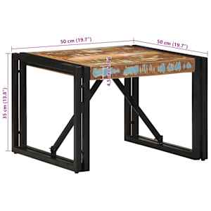 Konferenční stolek vícebarevný 50x50x35 cm recyklované dřevo - obrázek 9