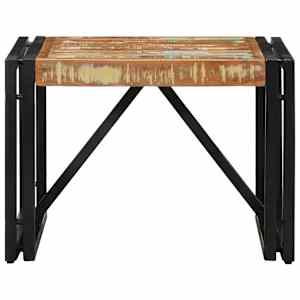 vidaXL Table basse multicolore 50x50x35 cm bois de r&eacute;cup&eacute;ration massif