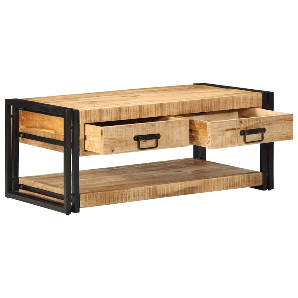 vidaXL Salontafel 90x50x38 cm massief ruw mangohout