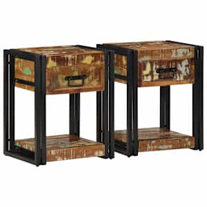 Noční skříňka se zásuvkou 2 pcs Vícebarevný 40 x 35 x 50 cm - obrázek 5