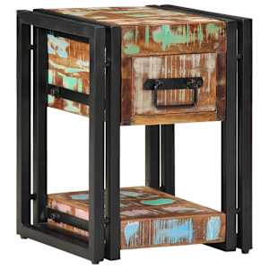 Noční skříňka 2 pcs 30 x 30 x 40 cm Masivní obnovované dřevo - obrázek 4
