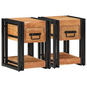 Noční skříňka se zásuvkou 2 pcs Hnědá 30 x 30 x 40 cm - obrázek 5