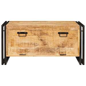 Skříň na obuv Hnědá 90 x 38 x 45 cm Masivní mangové dřevo - obrázek 5